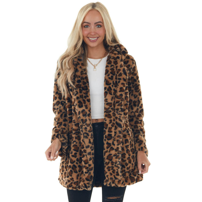 Leopard Print Fur Jacket eprolo