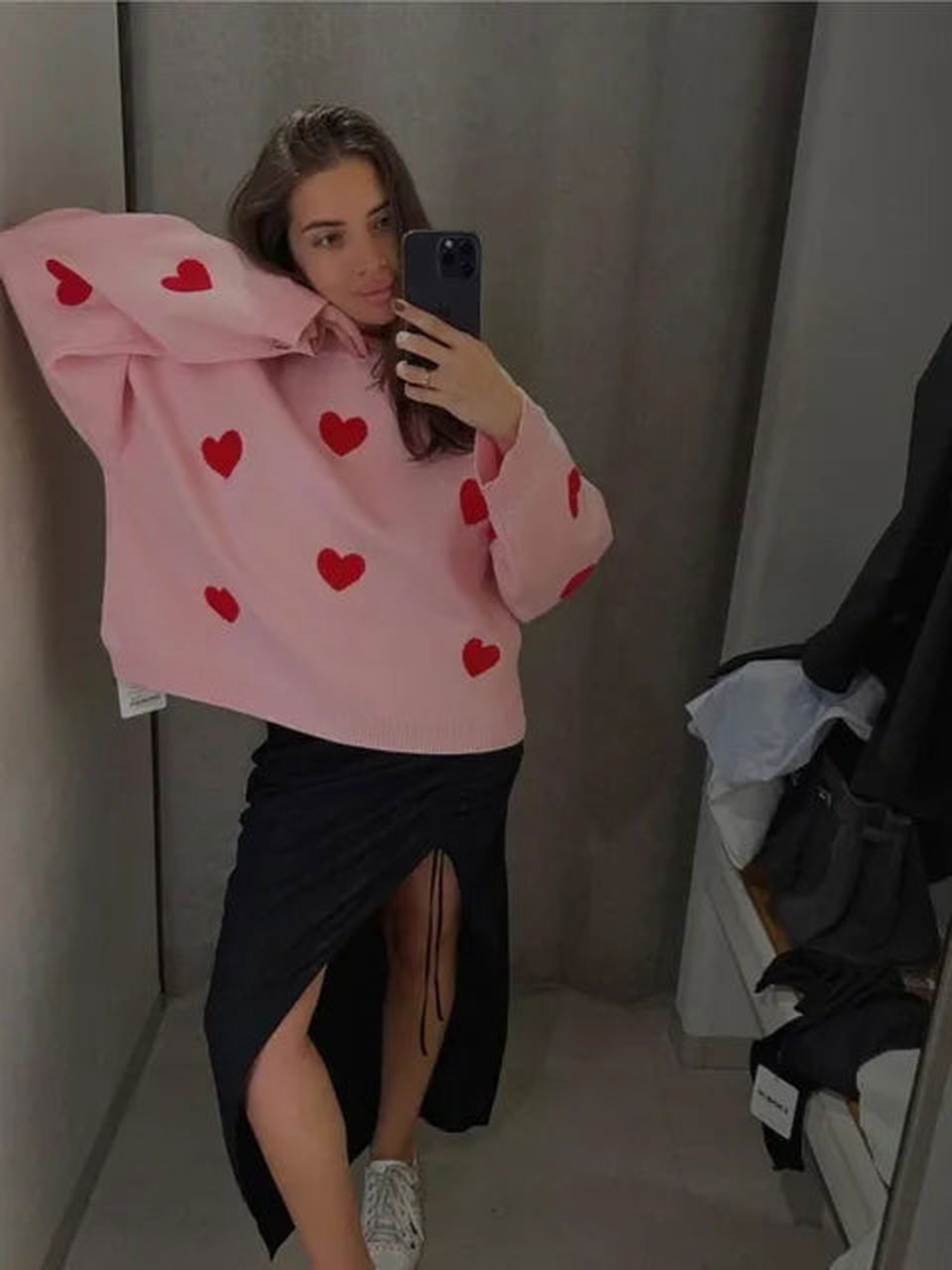 Embroidered Red Heart Sweater - Urban-Utopia