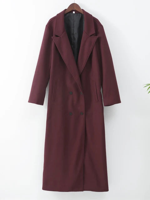 Urban Elegance Burgundy Lapel Coat eprolo