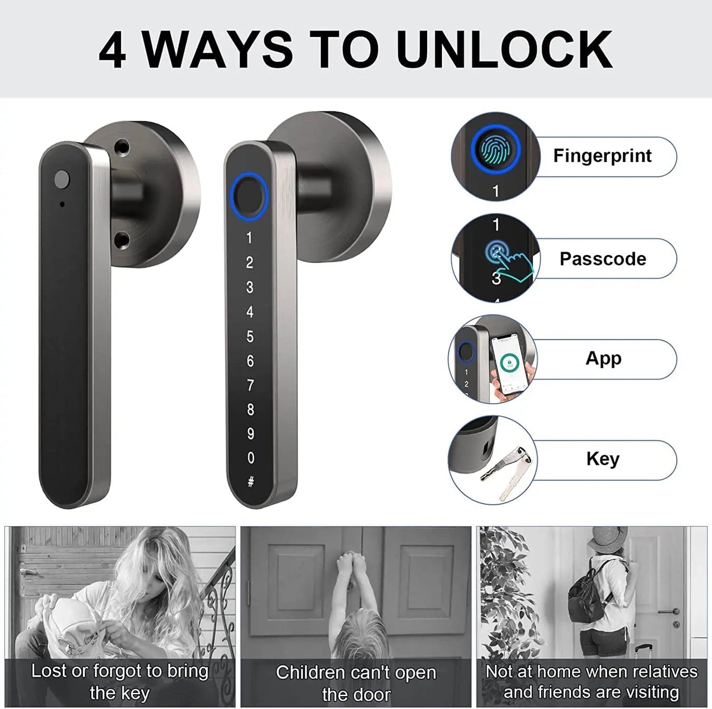 SecureTouch™ Smart Fingerprint Door Lock - Urban-Utopia