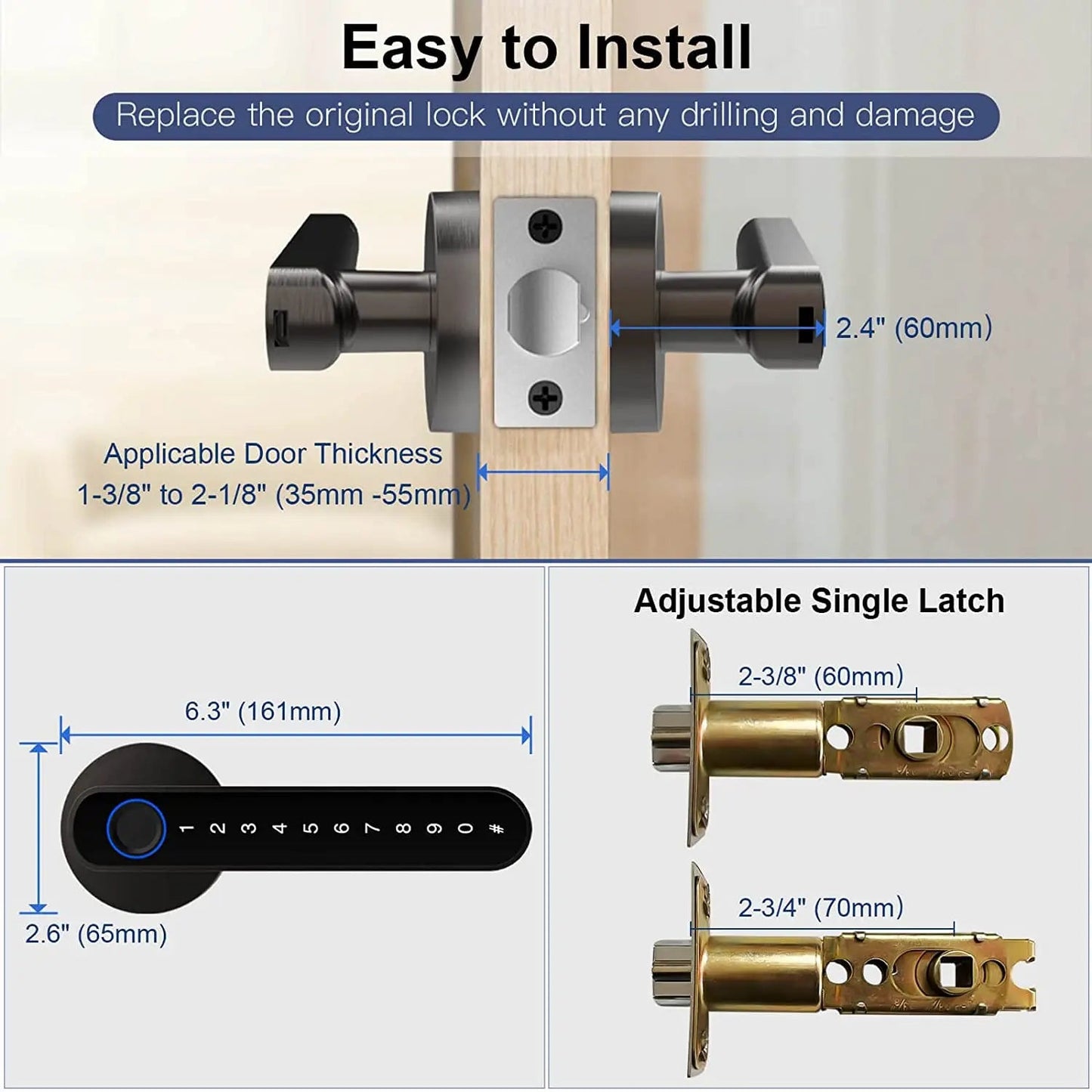 SecureTouch™ Smart Fingerprint Door Lock - Urban-Utopia