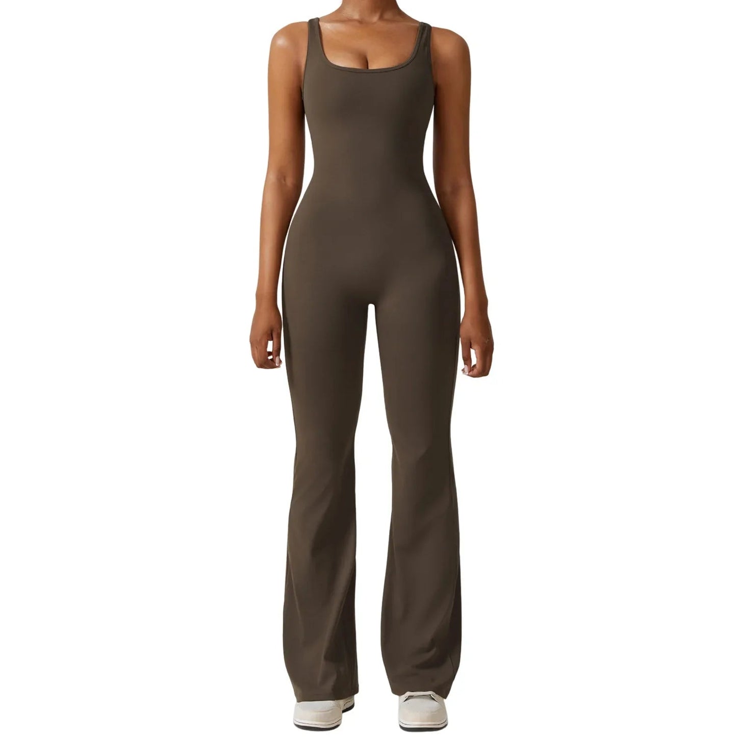 VogueFlare - V-Back Flared Viral Backless Jumpsuit - Urban-Utopia