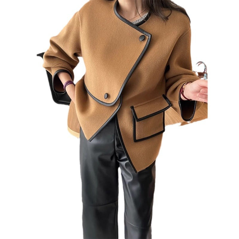 LuxePatch Women's Woolen Colorblock Coat eprolo