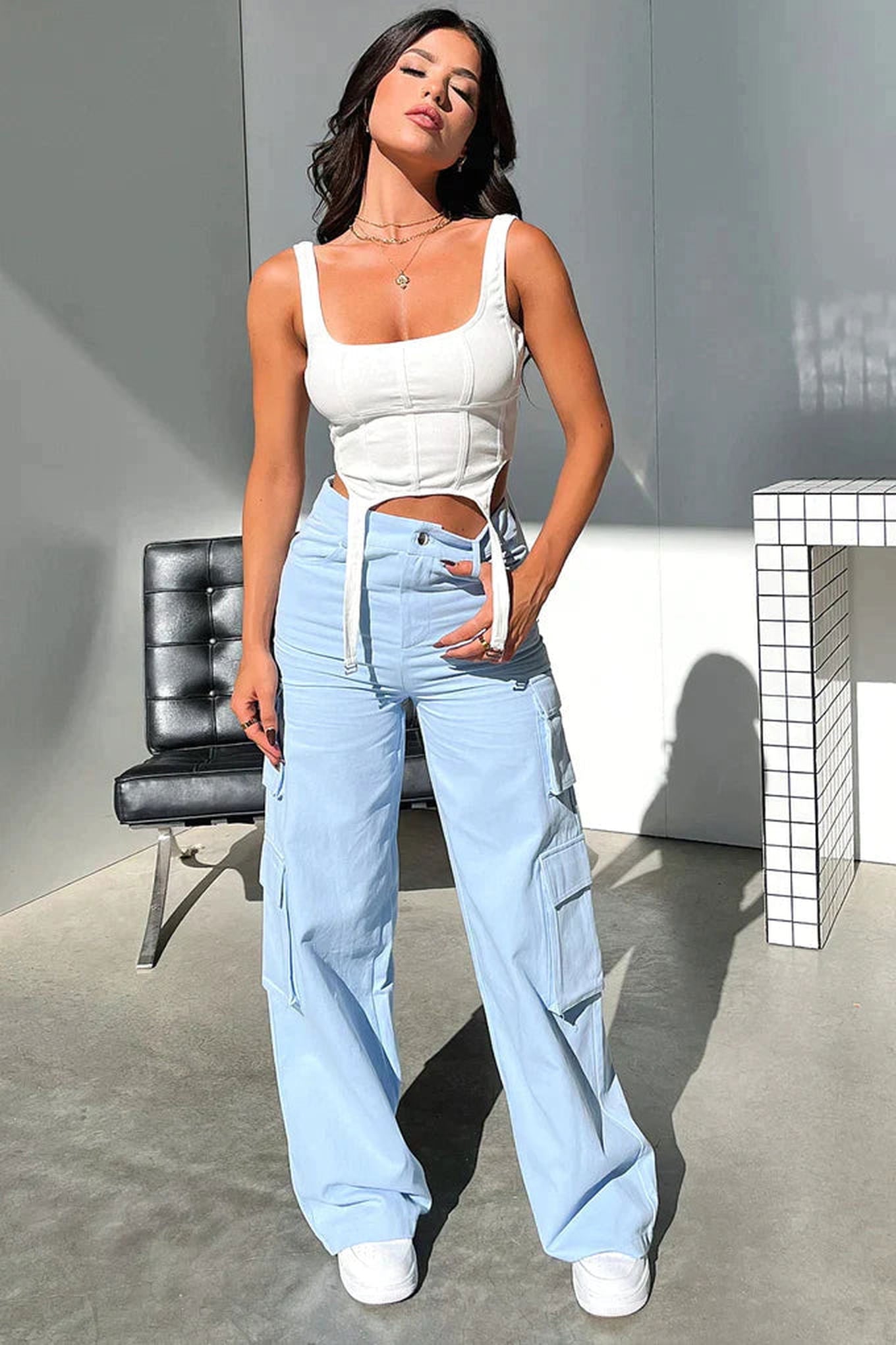 High Waist Cargo Pants - Urban-Utopia