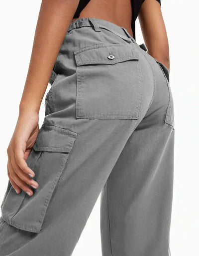 High Waist Cargo Pants - Urban-Utopia