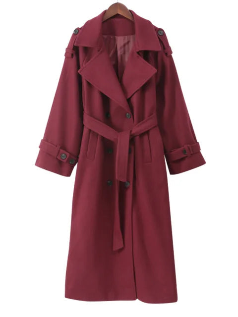 Urban Elegance Burgundy Lapel Coat eprolo