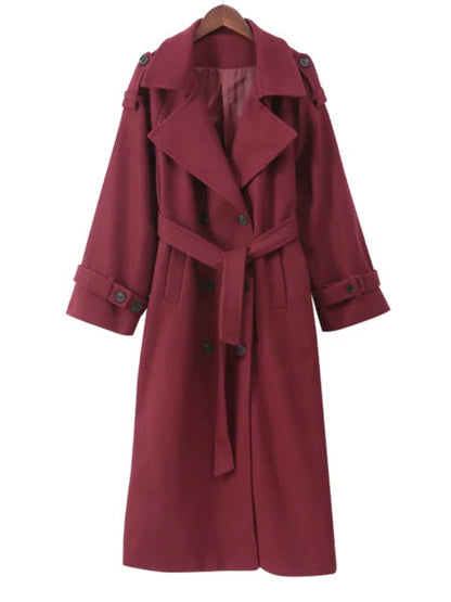 Urban Elegance Burgundy Lapel Coat eprolo