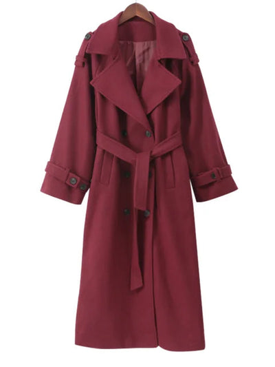 Urban Elegance Burgundy Lapel Coat eprolo