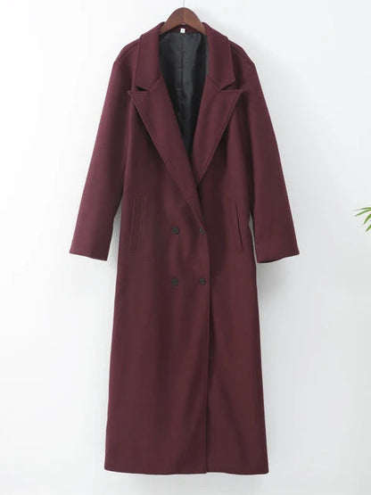 Urban Elegance Burgundy Lapel Coat eprolo