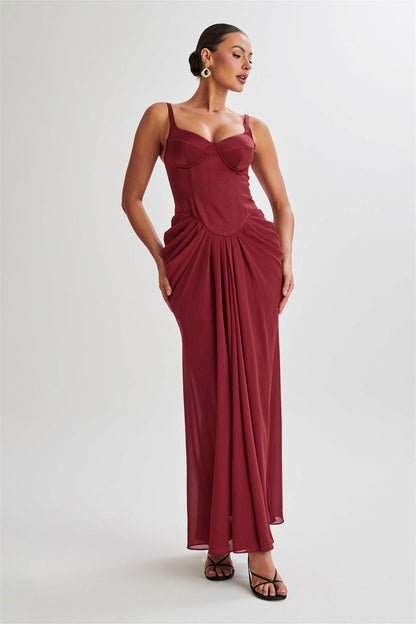 Leila Satin Corset Maxi Dress - Urban-Utopia