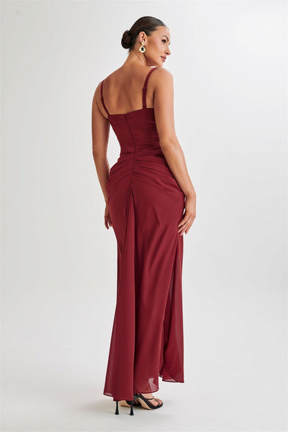 Leila Satin Corset Maxi Dress - Urban-Utopia