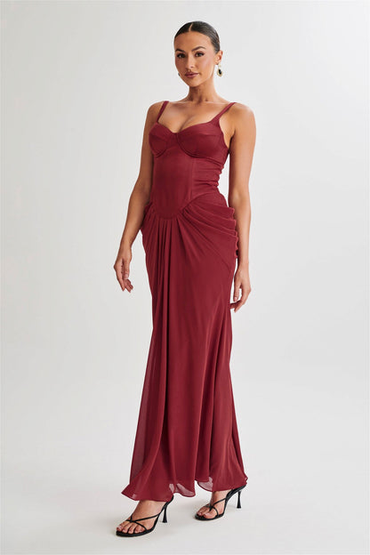 Leila Satin Corset Maxi Dress - Urban-Utopia