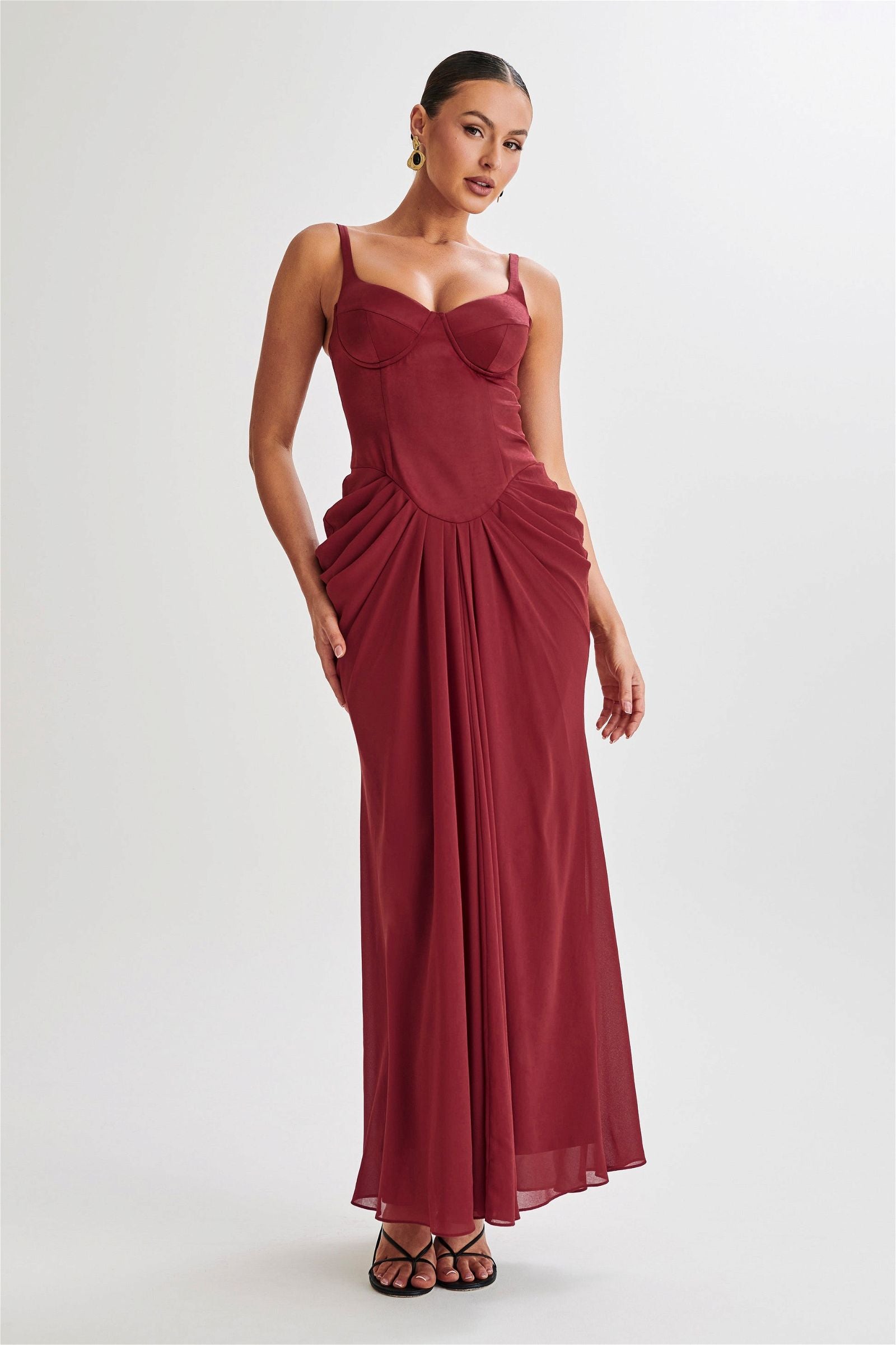 Leila Satin Corset Maxi Dress - Urban-Utopia