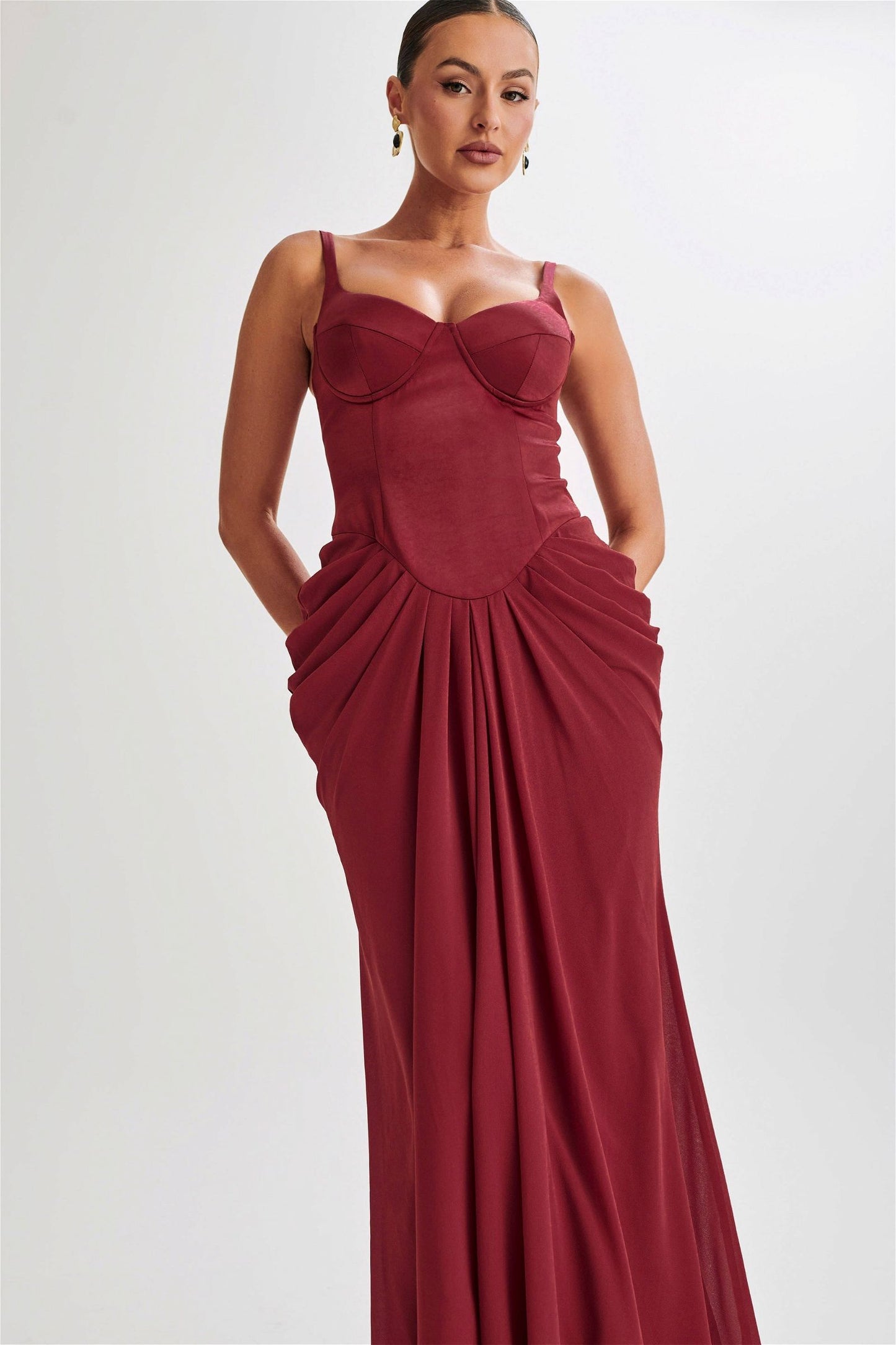 Leila Satin Corset Maxi Dress - Urban-Utopia
