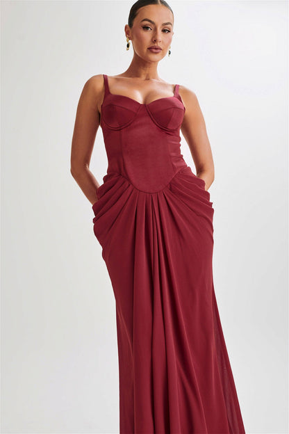 Leila Satin Corset Maxi Dress - Urban-Utopia