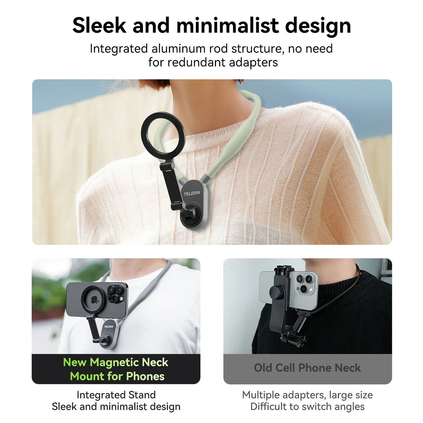 MagSnap - Magnetic Neck Hold Mount Selfie Stick Tripod - Urban-Utopia