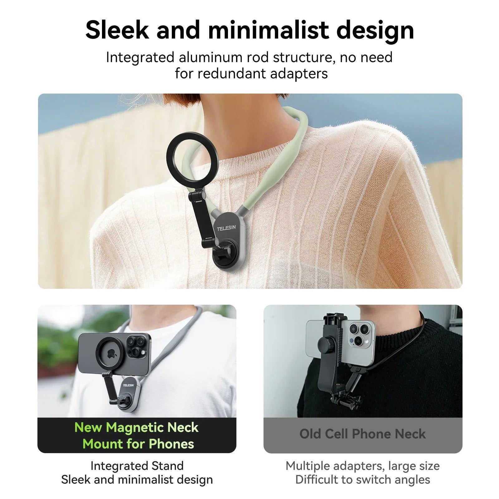 MagSnap - Magnetic Neck Hold Mount Selfie Stick Tripod - Urban-Utopia