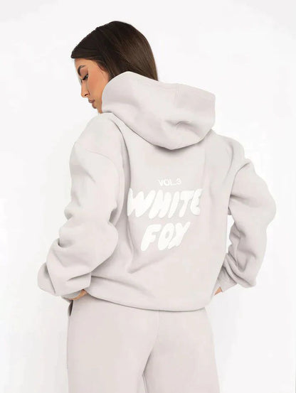 White Fox Hoodie+ Free Joggers - Urban-Utopia